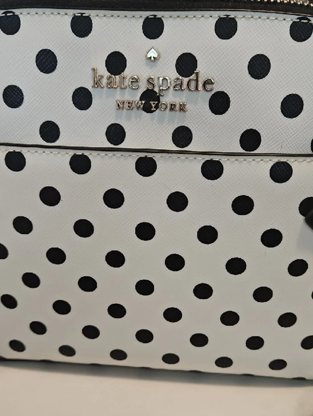 kate spade White with Black Polka Dot Crossbody Bag - Picture 3 of 4